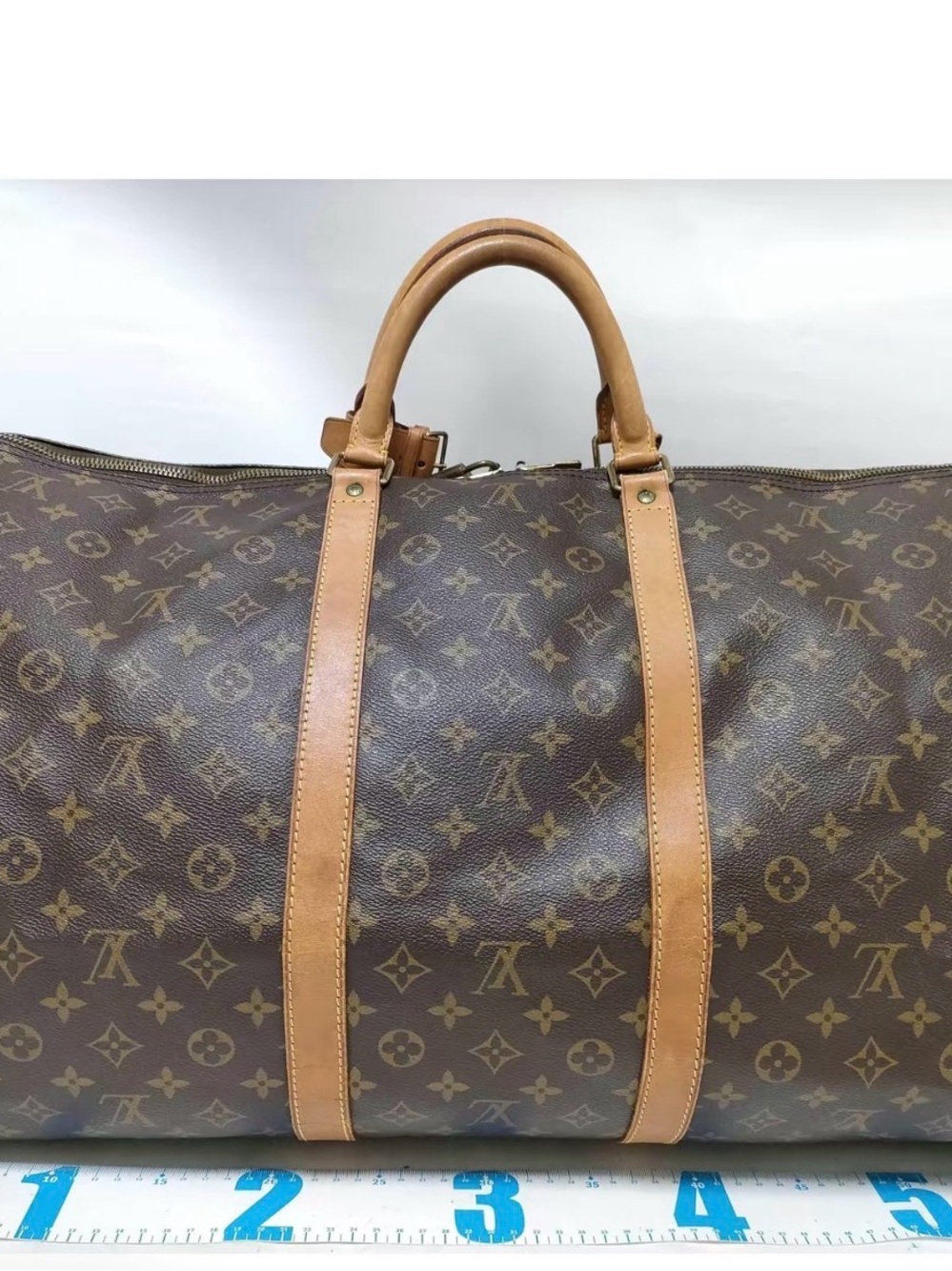 Louis Vuitton Monogram Duffel Bag in Brown and Tan Leather - Picture 2 of 6